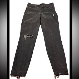 SPANX Black distressed JEANS Pull-On Skinny Leg Medium Women’s Stretchy pants M